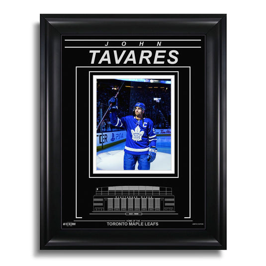 Photo encadrée gravée des Maple Leafs de Toronto de John Tavares - Capitaine