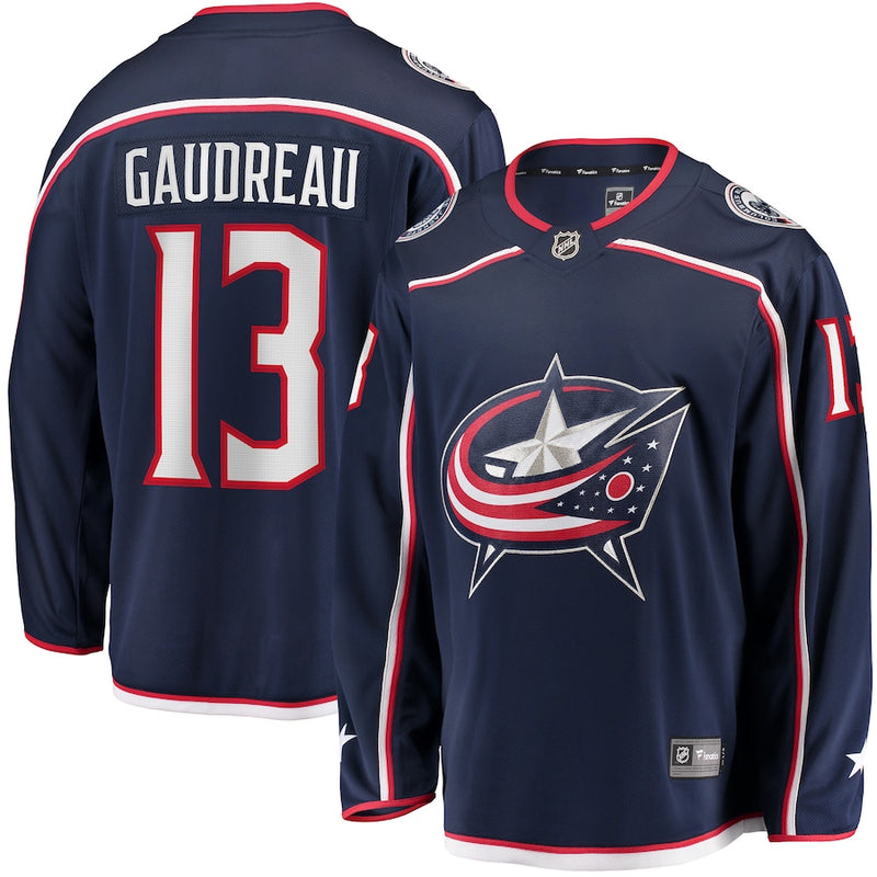 Chargez l&#39;image dans la visionneuse de la galerie, Johnny Gaudreau Columbus Blue Jackets NHL Fanatics Breakaway Maillot Domicile
