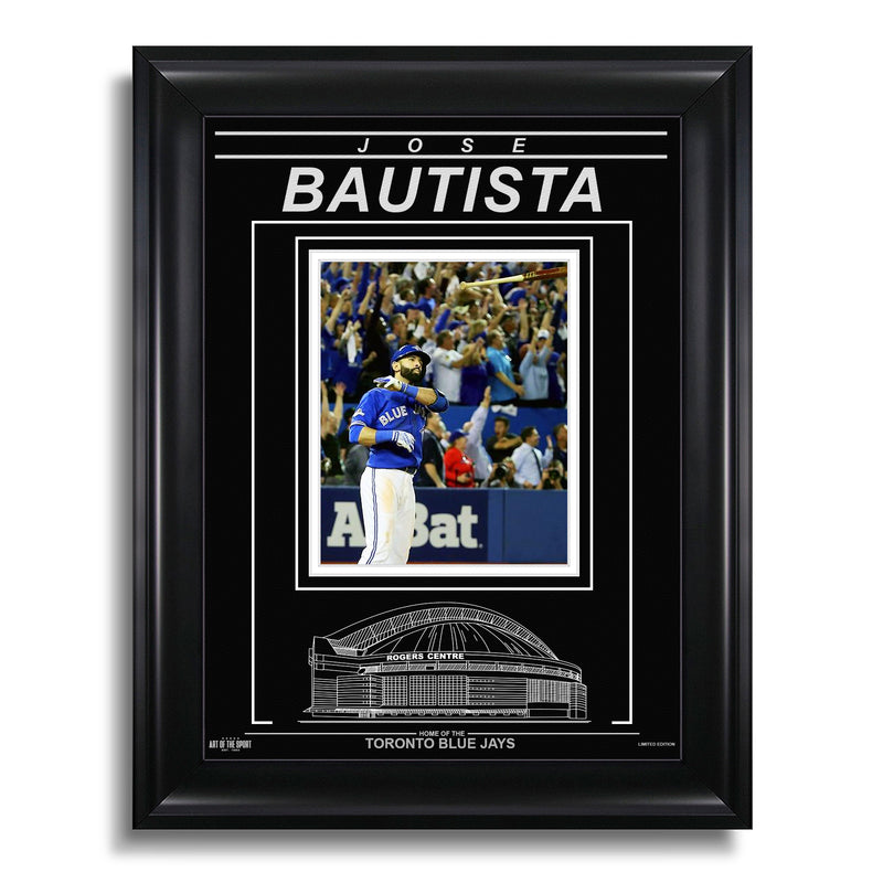 Load image into Gallery viewer, Jose Bautista Toronto Blue Jays Engraved Framed Photo - Bat Flip
