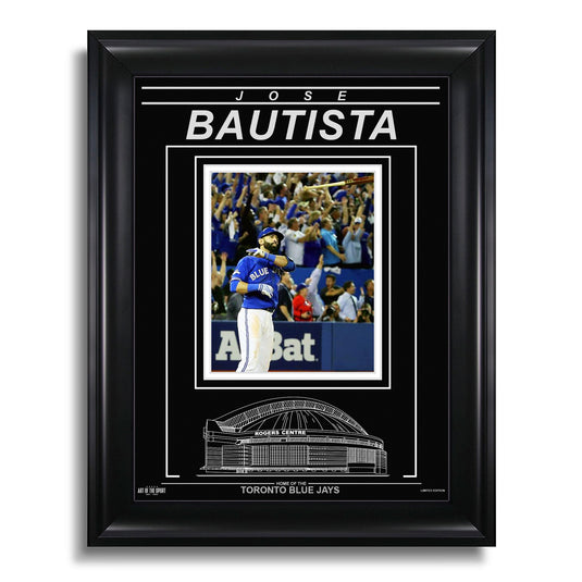 Jose Bautista Toronto Blue Jays Engraved Framed Photo - Bat Flip