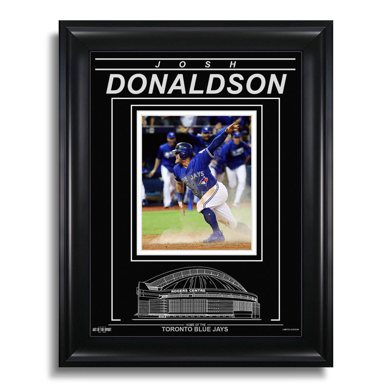 Load image into Gallery viewer, Josh Donaldson Toronto Blue Jays Engraved Framed Photo - 2016 ALDS Slide
