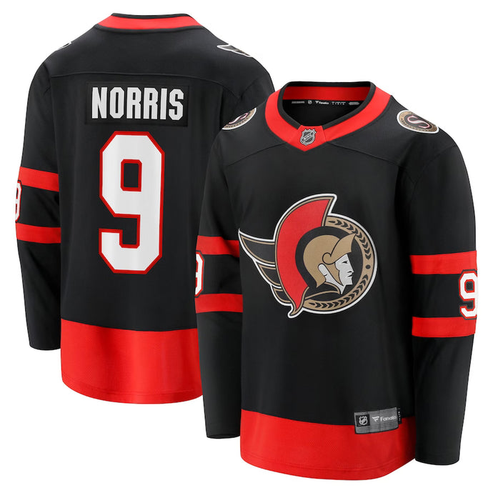 Josh Norris Ottawa Senators NHL Fanatics Breakaway Black Home Jersey