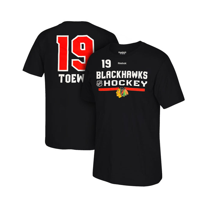 Jonathan Toews T-shirt avec nom et numéro des Blackhawks de Chicago