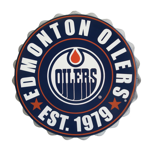 Edmonton Oilers NHL Bottle Cap Wall Logo