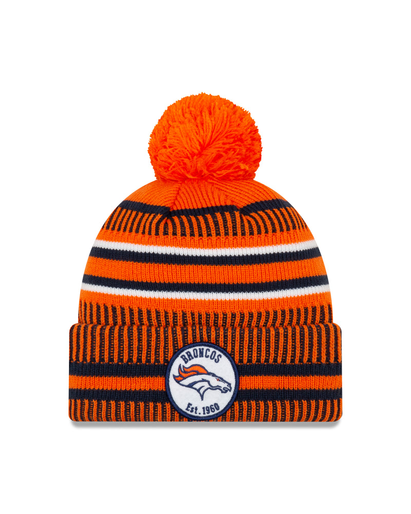 Chargez l&#39;image dans la visionneuse de la galerie, Denver Broncos NFL New Era Sideline Home Tuque officielle en tricot à revers
