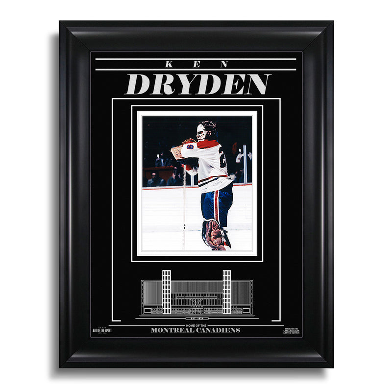 Load image into Gallery viewer, Ken Dryden Montreal Canadiens Engraved Framed Photo - Standing Tall
