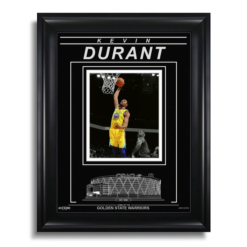 Chargez l&#39;image dans la visionneuse de la galerie, Kevin Durant Golden State Warriors Photo encadrée gravée – Action Spotlight
