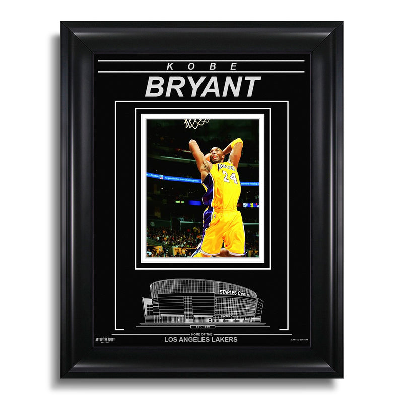 Load image into Gallery viewer, Kobe Bryant Los Angeles Lakers Engraved Framed Photo - Action Dunk
