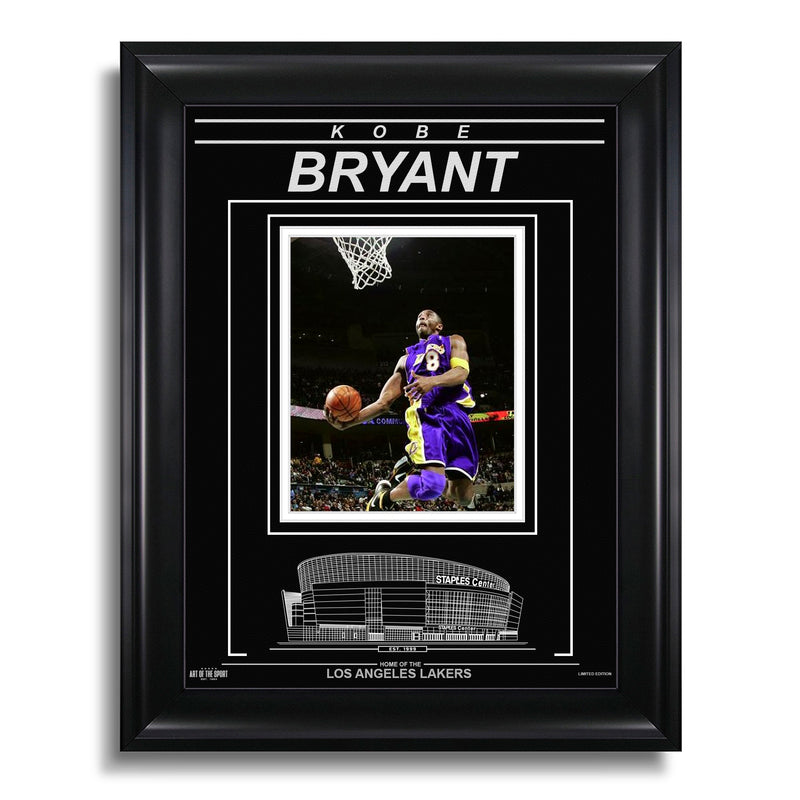 Chargez l&#39;image dans la visionneuse de la galerie, Kobe Bryant Los Angeles Lakers Photo encadrée gravée – Focus
