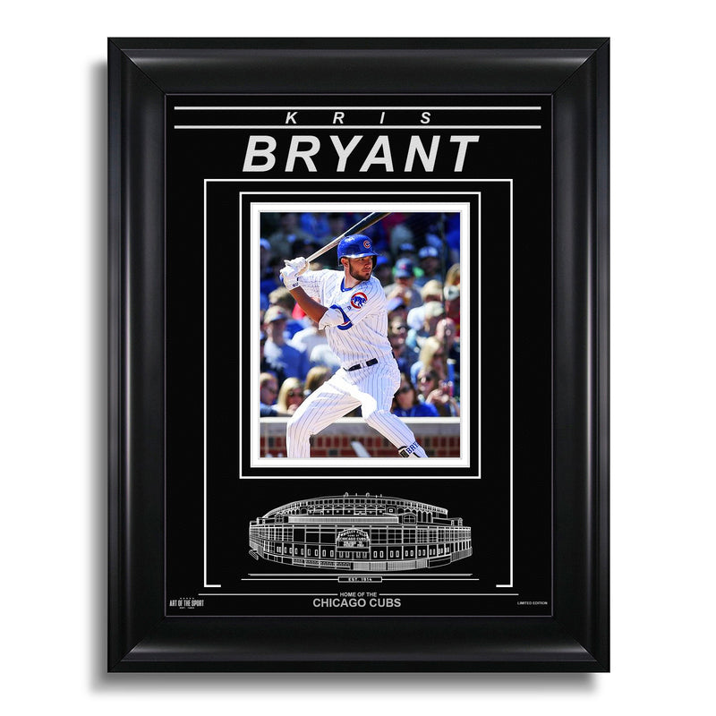 Load image into Gallery viewer, Kris Bryant Chicago Cubs Engraved Framed Photo - Action Hit
