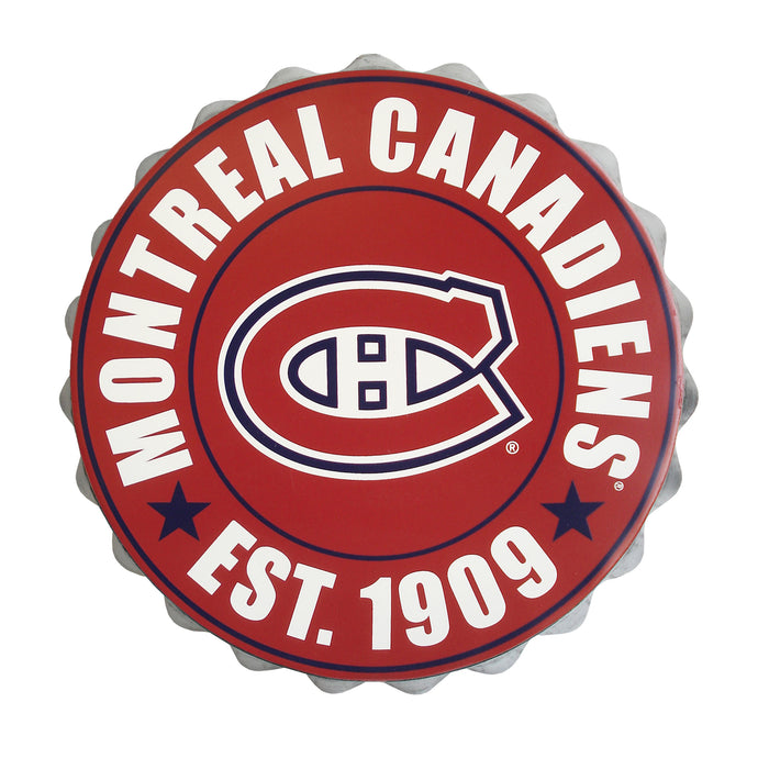 Logo mural de bouchon de bouteille de la LNH des Canadiens de Montréal