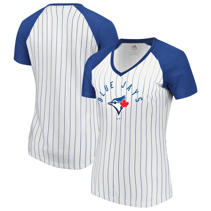 T-shirt à col en V pour femmes des Blue Jays de Toronto MLB Paid Our Dues