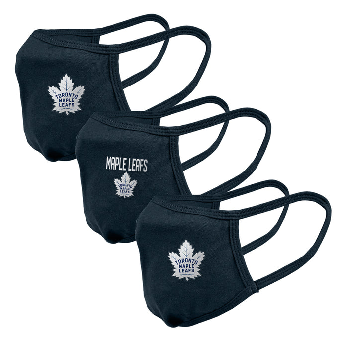 Masques faciaux avec logo de l'équipe de la LNH des Maple Leafs de Toronto, paquet de 3