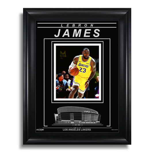 LeBron James Los Angeles Lakers Engraved Framed Photo - Action