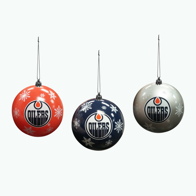 Pack de 3 décorations incassables des Oilers d'Edmonton