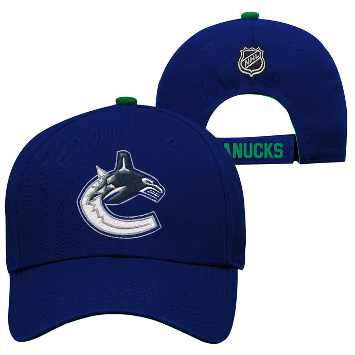 Casquette réglable structurée de base de la LNH des Canucks de Vancouver pour jeunes