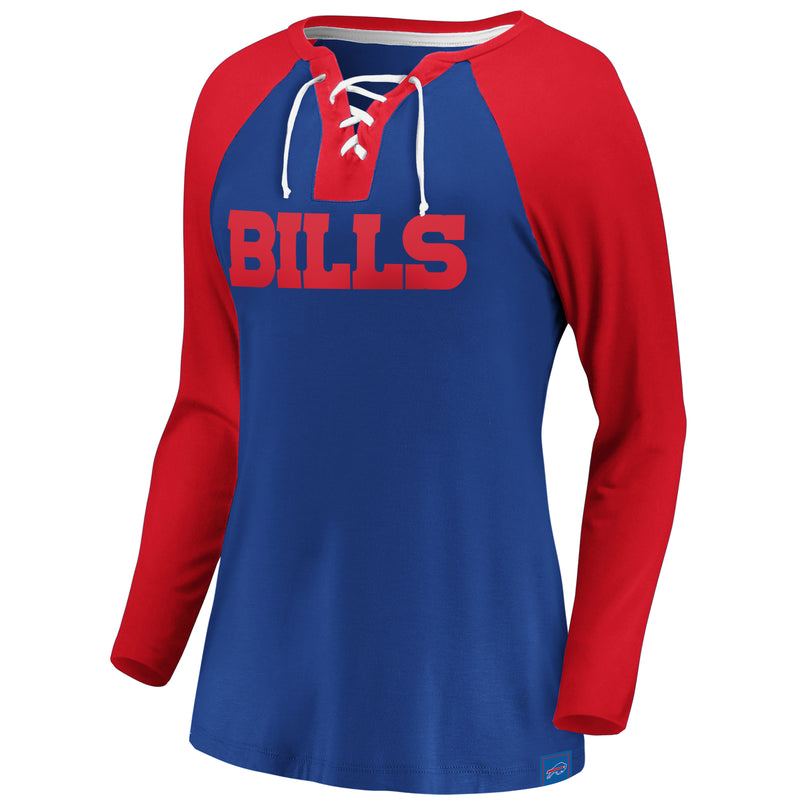 Load image into Gallery viewer, Ladies&#39; Buffalo Bills NFL Fanatics Break Out Play Lace-Up Long Sleeve
