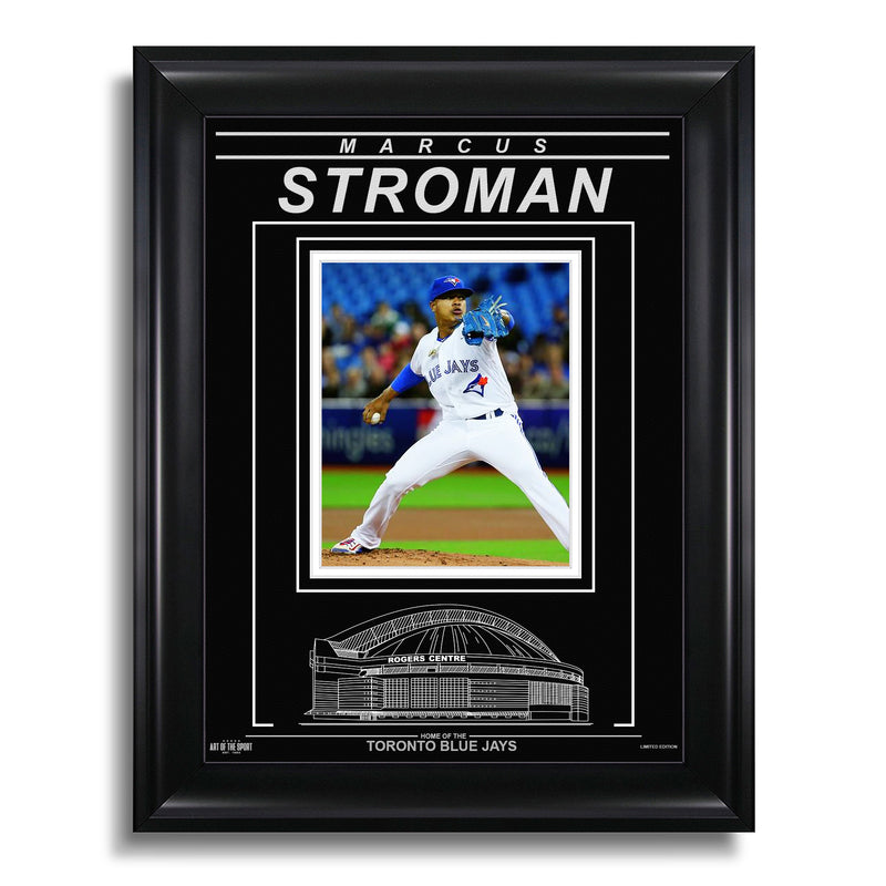 Load image into Gallery viewer, Marcus Stroman Toronto Blue Jays Engraved Framed Photo - Action Pitch H
