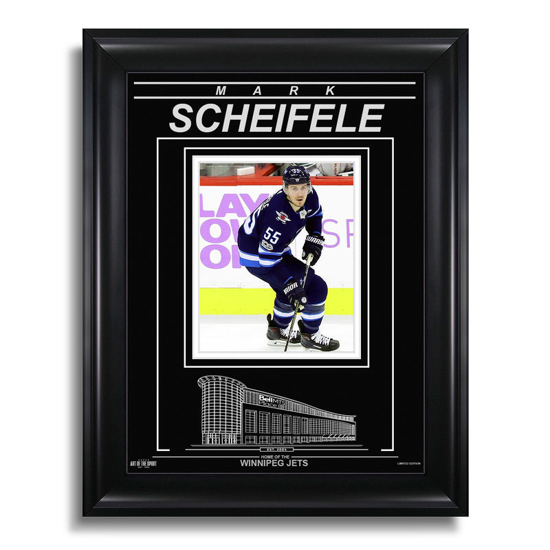 Chargez l&#39;image dans la visionneuse de la galerie, Mark Scheifele Winnipeg Jets Photo encadrée gravée – Action
