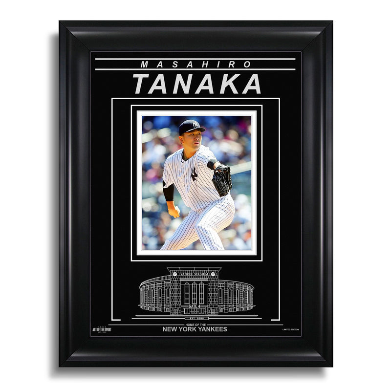 Chargez l&#39;image dans la visionneuse de la galerie, Masahiro Tanaka New York Yankees Photo encadrée gravée – Focus
