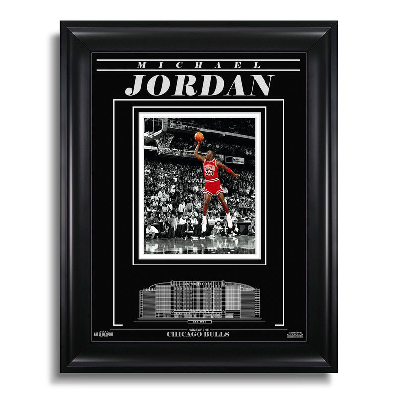 Load image into Gallery viewer, Michael Jordan Chicago Bulls Engraved Framed Photo - Dunk Spotlight
