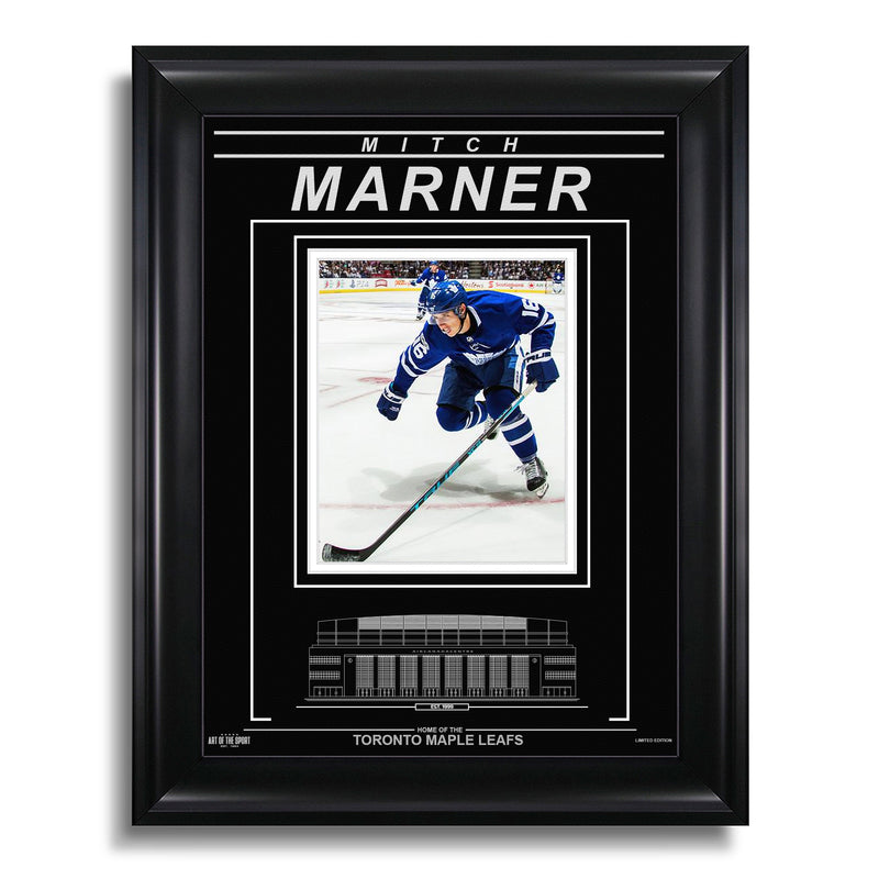 Load image into Gallery viewer, Mitch Marner Toronto Maple Leafs Engraved Framed Photo - Action Skate
