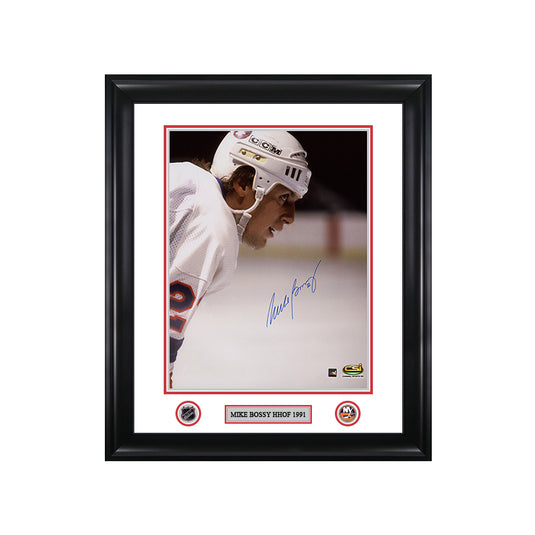 Mike Bossy Signed New York Islanders Colour Portrait Photo