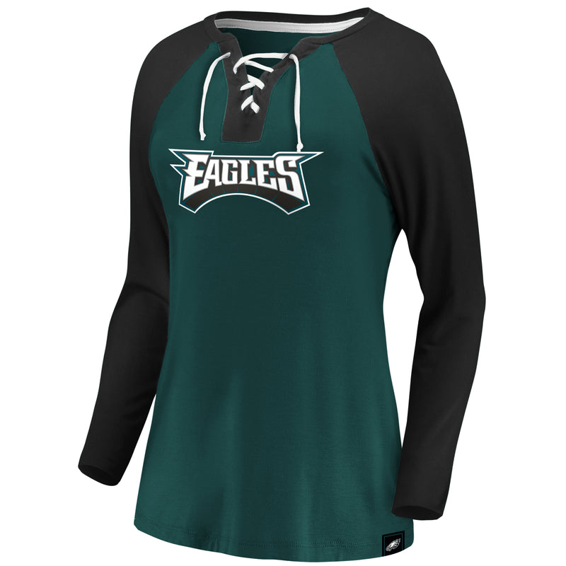Load image into Gallery viewer, Ladies&#39; Philadelphia Eagles NFL Fanatics Break Out Play Lace-Up Long Sleeve
