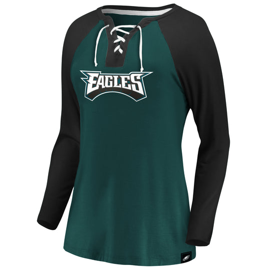 Manches longues à lacets pour dames des Eagles de Philadelphie NFL Fanatics Break Out Play