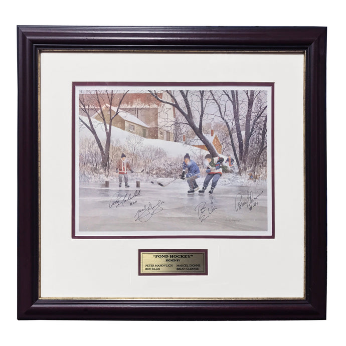 Pond Hockey – Peter Mahovlich, Marcel Dionne, Ron Ellis & Brian Glennie Signed Limited Edition Print