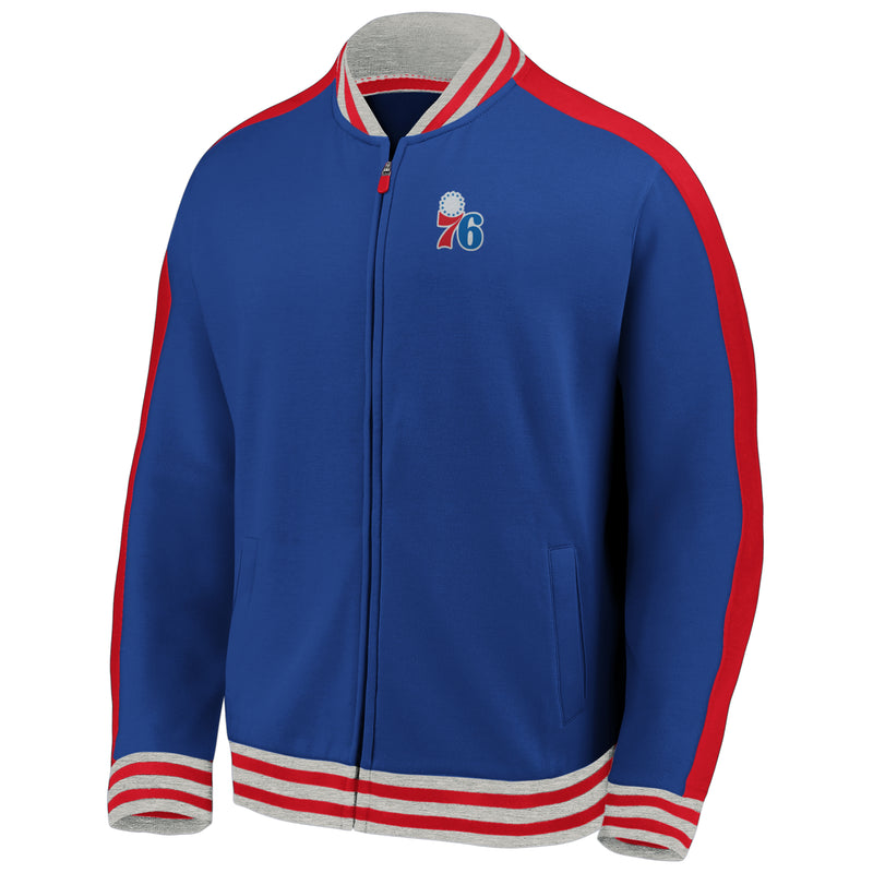 Chargez l&#39;image dans la visionneuse de la galerie, Philadelphia 76ers NBA Vintage Varsity Super Doux Fermeture Éclair Complète
