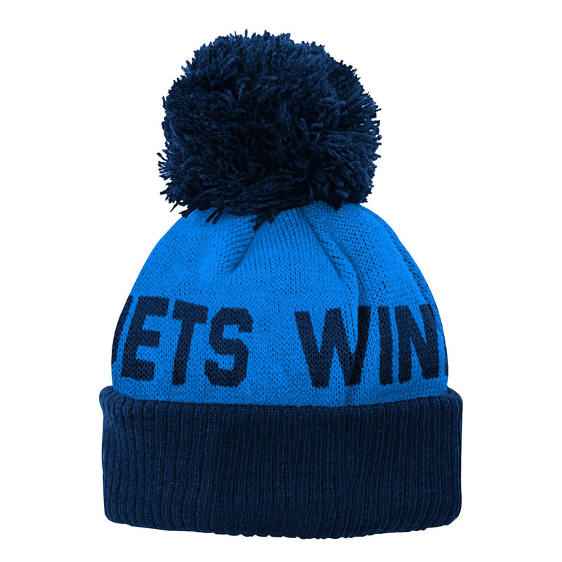 Load image into Gallery viewer, Kid&#39;s Winnipeg Jets NHL Jacquard Cuff Knit Pom Pom Toque
