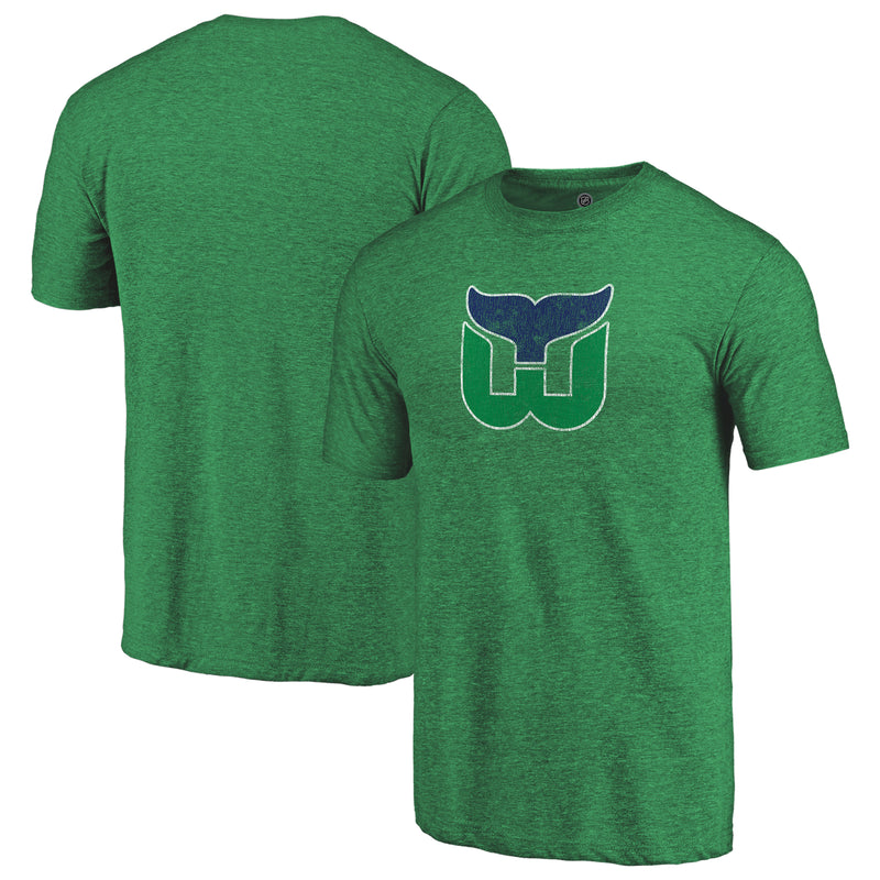 Chargez l&#39;image dans la visionneuse de la galerie, T-shirt à trois mélanges primaire vintage en détresse de la LNH des Hartford Whalers
