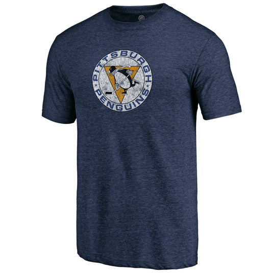 Pittsburgh Penguins NHL Distressed Vintage Primary Tri-Blend Tee