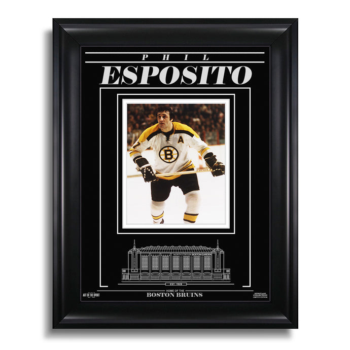 Phil Esposito Boston Bruins Engraved Framed Photo - Action Forward