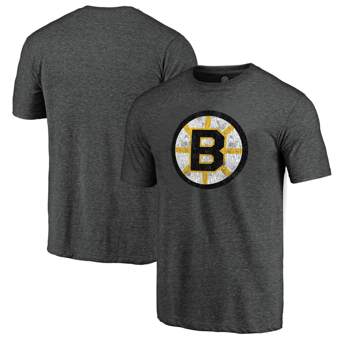 Boston Bruins NHL Distressed Vintage Primary Tri-Blend Tee