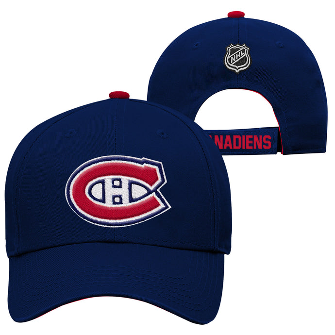 Casquette réglable structurée de base de la LNH des Canadiens de Montréal pour jeunes