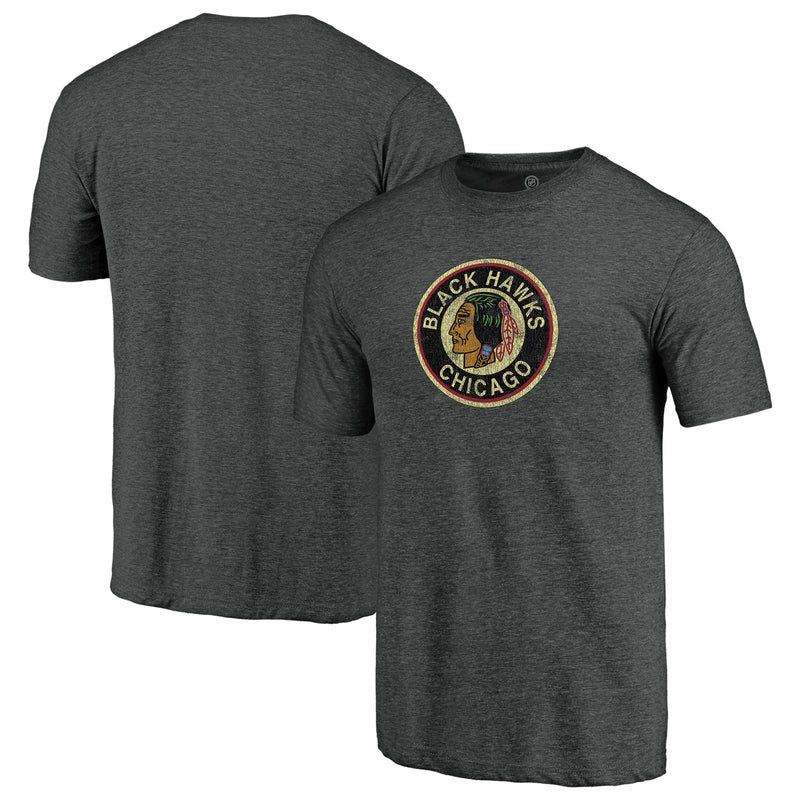 Load image into Gallery viewer, Chicago Blackhawks NHL Distressed Vintage Primary Tri-Blend Tee
