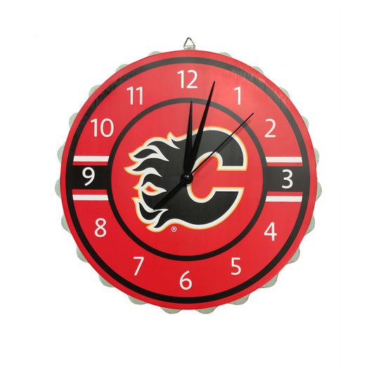 Calgary Flames NHL Bottle Cap Wall Clock