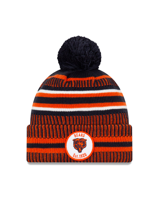 Chicago Bears NFL New Era Sideline Home Tuque en tricot à revers avec logo Alt officiel