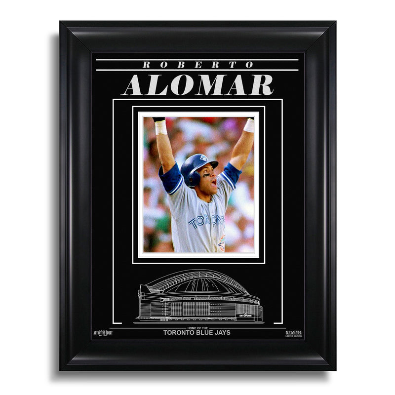Load image into Gallery viewer, Roberto Alomar Toronto Blue Jays Engraved Framed Photo - 1992 ALCS Home Run
