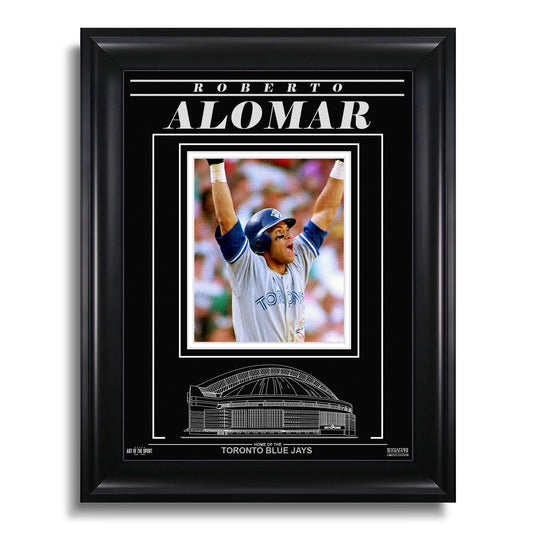 Roberto Alomar Photo encadrée gravée des Blue Jays de Toronto - 1992 ALCS Home Run