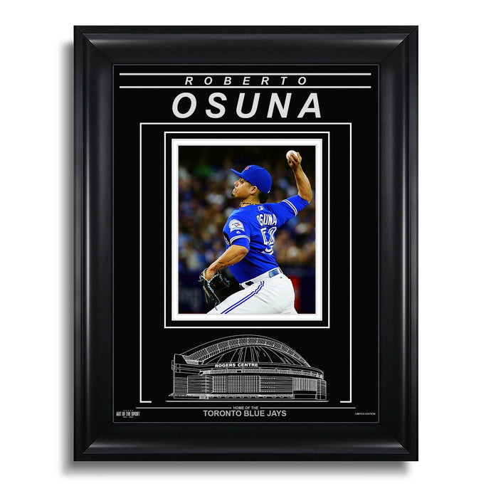 Photo encadrée gravée des Blue Jays de Toronto Roberto Osuna - Terrain d'action