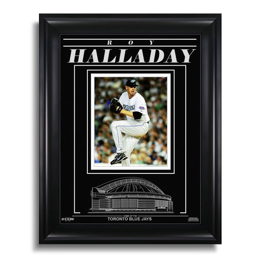 Roy Halladay Toronto Blue Jays Engraved Framed Photo - Action Pitch