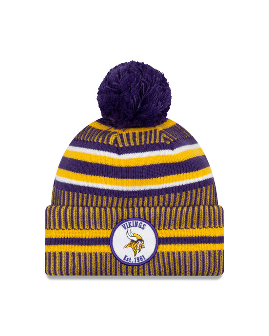 Minnesota Vikings NFL New Era Sideline Home Tuque officielle en tricot à revers