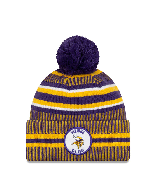 Minnesota Vikings NFL New Era Sideline Home Tuque officielle en tricot à revers