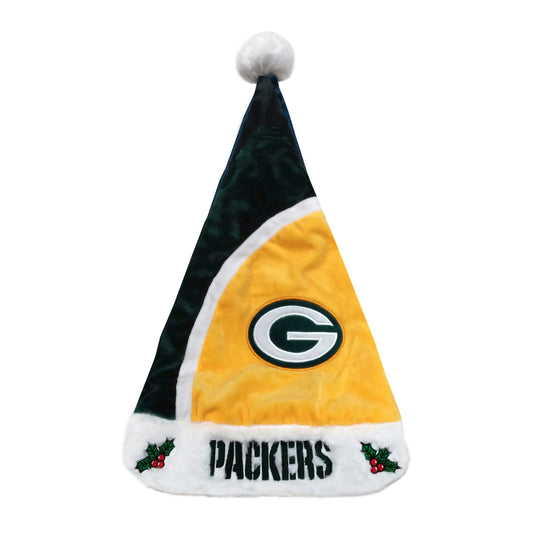 Bonnet de Père Noël à blocs de couleurs des Packers de Green Bay