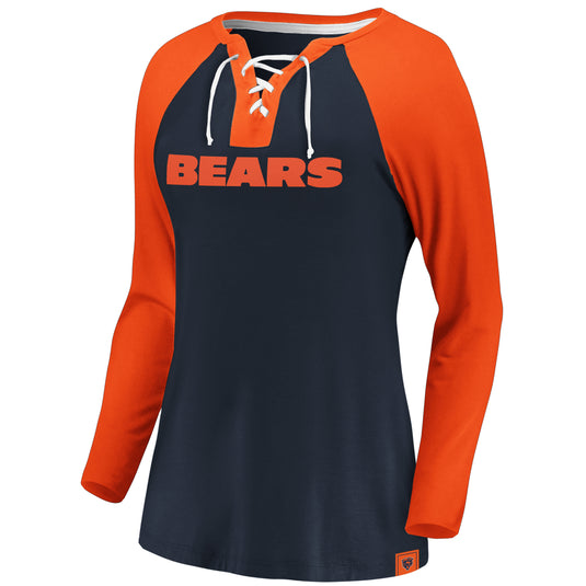 Ladies' Chicago Bears NFL Fanatics Break Out Play Lace-Up Long Sleeve