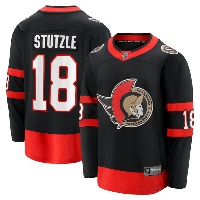 Tim Stutzle Sénateurs d'Ottawa NHL Fanatics Breakaway Noir Maillot Domicile