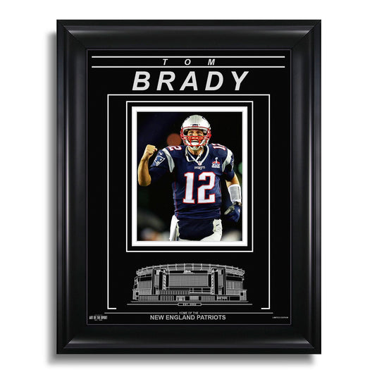 Tom Brady New England Patriots Engraved Framed Photo - Action Facing